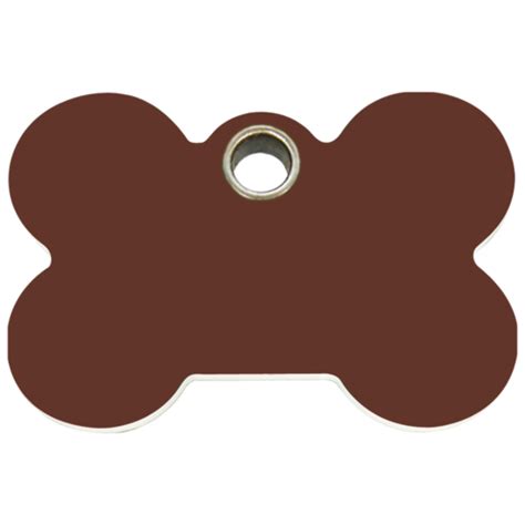 Flat Plastic Brown Bone Dog Tag - Small, Medium or Large png image