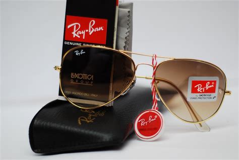 Ray Fan Shop Rayban Aviator Gold Frame Gradient Brown Lens M