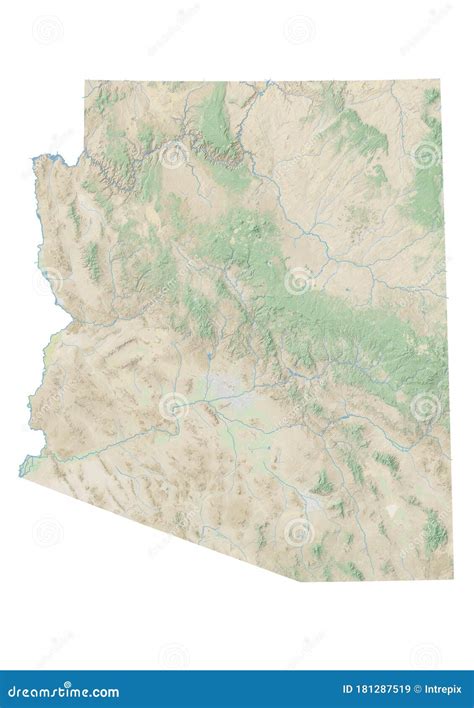 High Resolution Topographic Map Of Arizona Stock Illustration