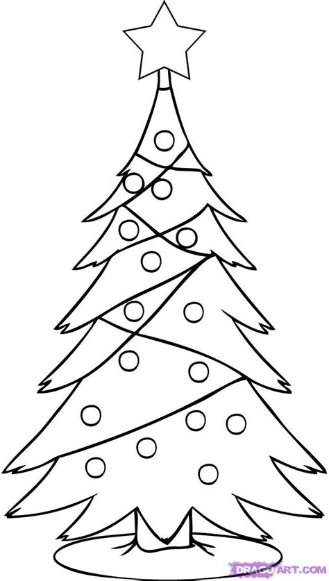 How To Draw A Christmas Tree For Kids Az Coloring Pages