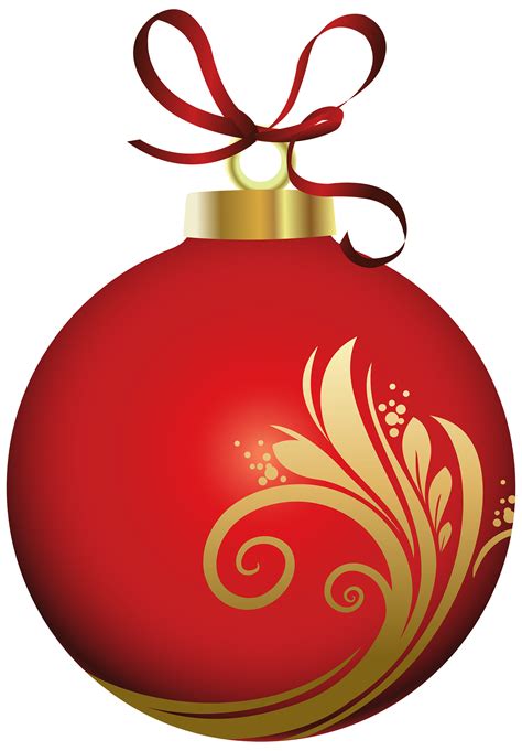 Red Christmas Ball With Decoration Png Clipart Best Web Clipart