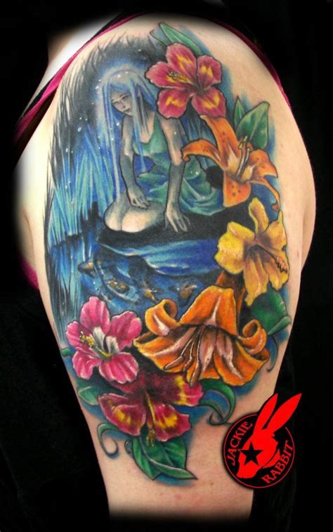 Fairies And Flowers Tattoos Blue Fairy Flower Tattoo By