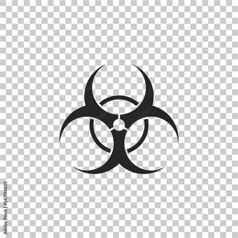 Biohazard Symbol Icon Isolated On Transparent Background Flat Design