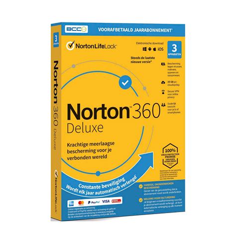 Norton Antivirus 360 Deluxe 25gb 1 Jaarlicentie 3 Devices Pc
