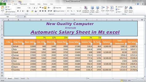 Salary Scale Template Xls