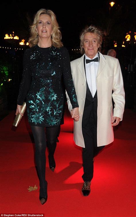 Rod Stewart Cuddles Up To Leggy Wife Penny Lancaster At Charity Ball Rod Stewart Tall Women