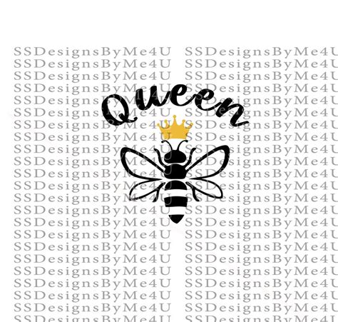 svg queen bee svg queen svg bee svg pdf png cricut silhouette digital download etsy