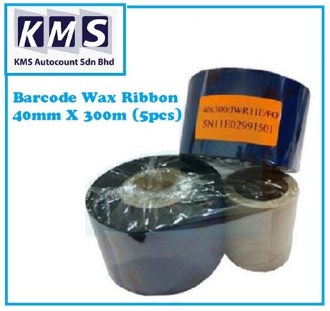 Barcode Wax Ribbon 40mm X 300m 5pcs