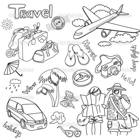 Traveling Idee Di Sketchbook Illustrazione Vettoriale Illustrazione