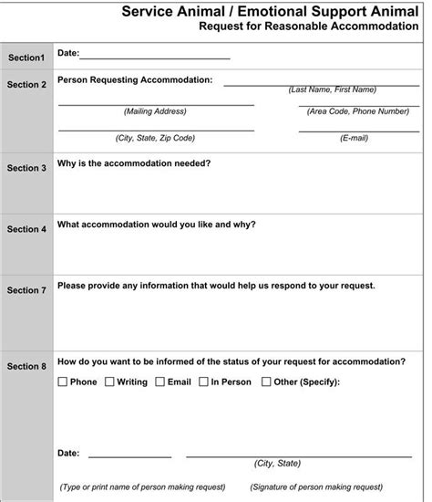 Emotional Support Animal Printable Form Tutoreorg Master Of Documents