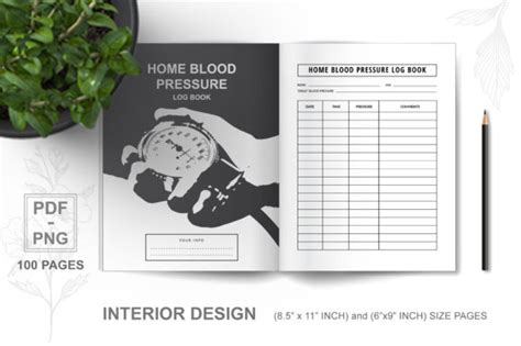 Home Blood Pressure Log Book Interior Graphic By Vectstock · Creative