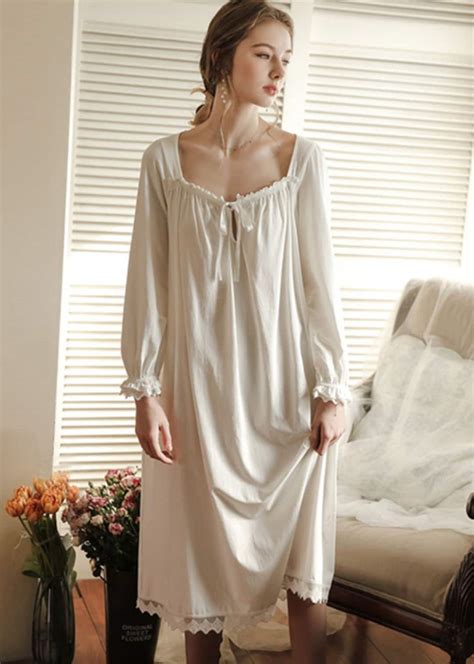 pilgrim nightgown colonial cotton nightdress handmade etsy
