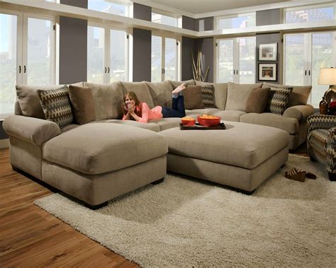 Gallery Of Sofas With Ottomans In Brown View Of Photos