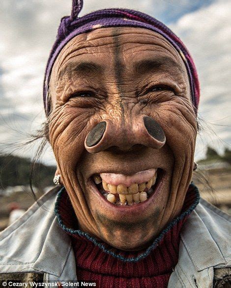 the indian tribe where the women have nose plugs fitted interesting faces old faces portrait