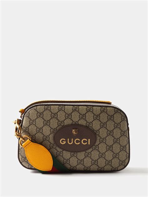 Gucci Neo Vintage Gg Logo Coated Canvas And Leather Bag Lyst