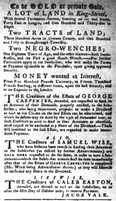 Slavery Advertisements Published September 10 1772 The Adverts 250