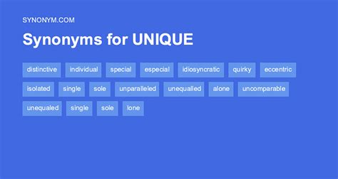 Another Word For Unique Synonyms And Antonyms