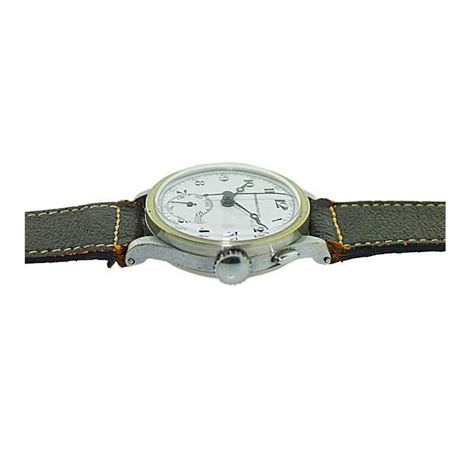abercrombie and fitch stainless steel 1 button chronograph watch 1930s for sale at 1stdibs