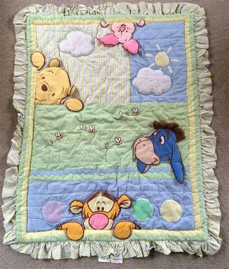 Disney Baby Winnie The Pooh Peek A Boo Baby Blanket Quilt With Ruffle