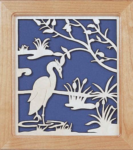 Heron In The Marsh Fretwork Pattern For The Scroll Saw