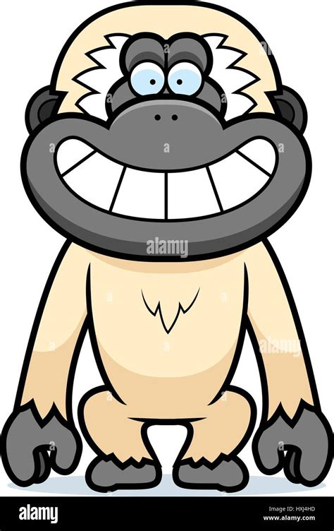 A Cartoon Illustration Of A Gibbon Grinning Stock Vector Image And Art