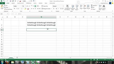 How to draw in word. Excel 2013 Tutorial: How to Use Strikethrough Font Effect ...