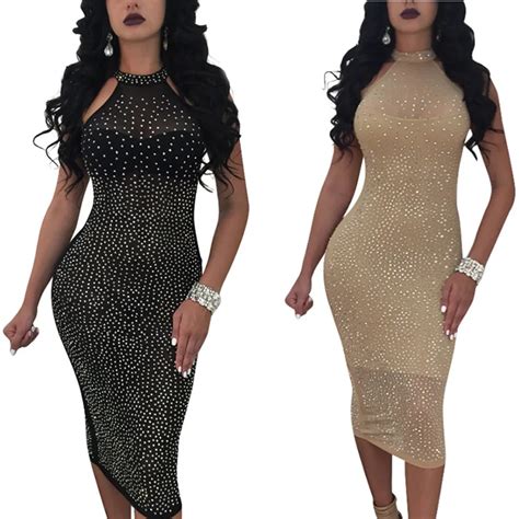 European And American Fashion Sexy Nightclub Dress Hot Drilling Series Dress In Dresses From