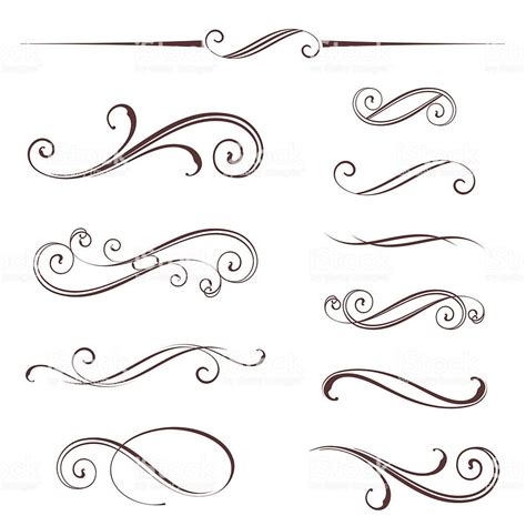 Vectorized Scroll Design Elements Grouped For Easy Editing Saved In