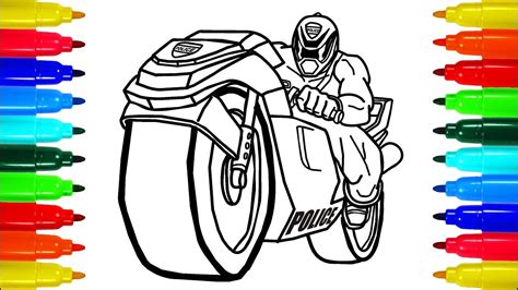 Hellokids is dedicated to children. Power Rangers Motorcycle Coloring Pages | Colouring Pages ...
