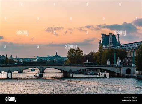 Sunset In Paris France Europe Stock Photo Alamy