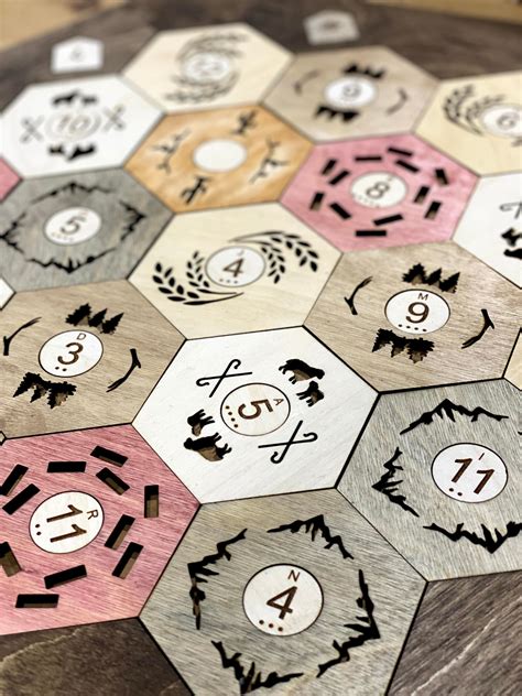 Custom Wood Catan Board Stained And Hand Painted Etsy