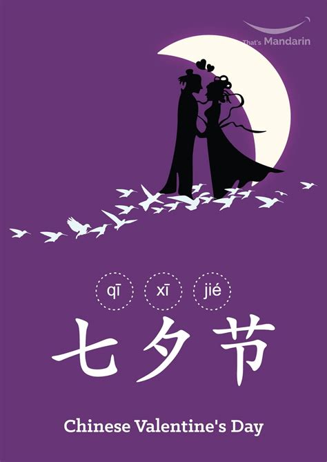 It is the day of the year when lovers celebrate their love. Chinese Valentine's Day Crow With Moon And Stars Card