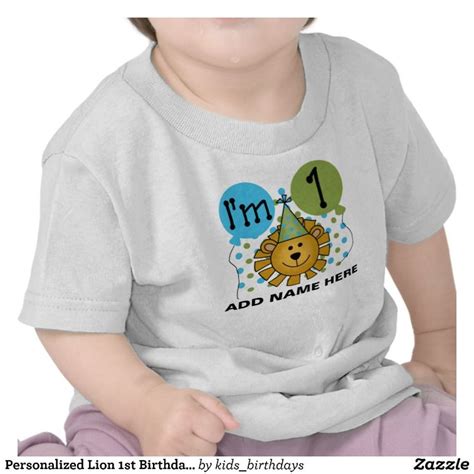 ↓↓ hope you've had a blessed week so far! Personalized Lion 1st Birthday T-shirt | Zazzle.com | Baby ...