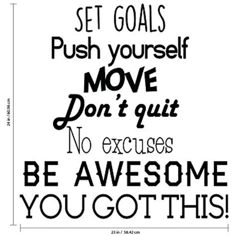 Set Goals Push Yourself Donand39t Quit Inspirational Quotes Wall Art Vinyl X 696229398532 Ebay