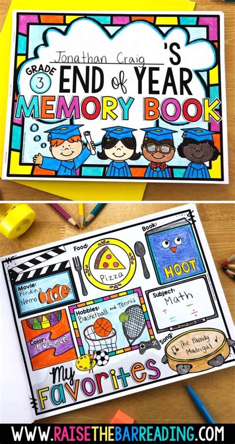 3 Ideas For End Of Year Memory Books 1st To 5th Grade Raise The Bar