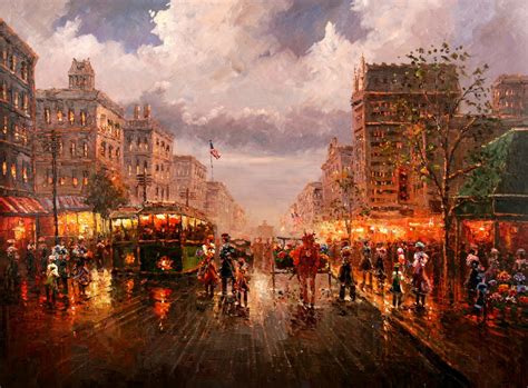 Hot Sell Middle Age European City Street Night Scenery Oil Painting On