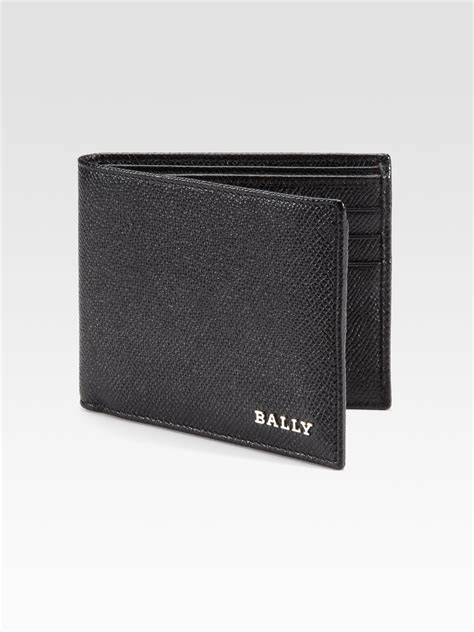 Lyst Bally Letrill Pebbled Bi Fold Wallet In Black For Men