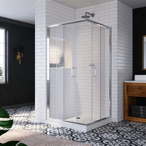 Sunny Shower 34 X 34 X 72 Framed Sliding Shower Door Enclosure