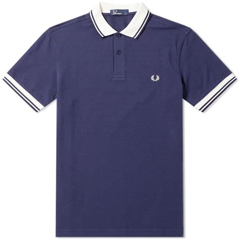 Fred Perry Contrast Rib Polo Carbon Blue End Us