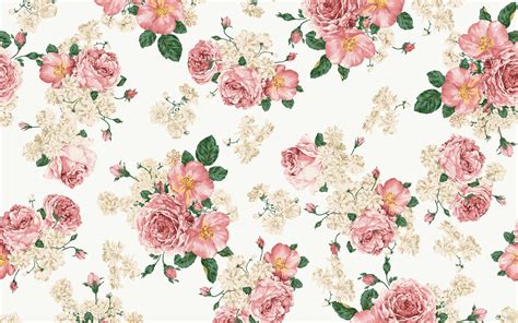 White Pink And Green Floral Textile Pattern Pink Flowers Hd