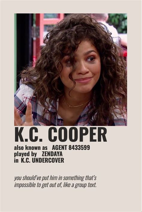 Kc Undercover Character Polaroid Poster Zendaya Undercover Movie