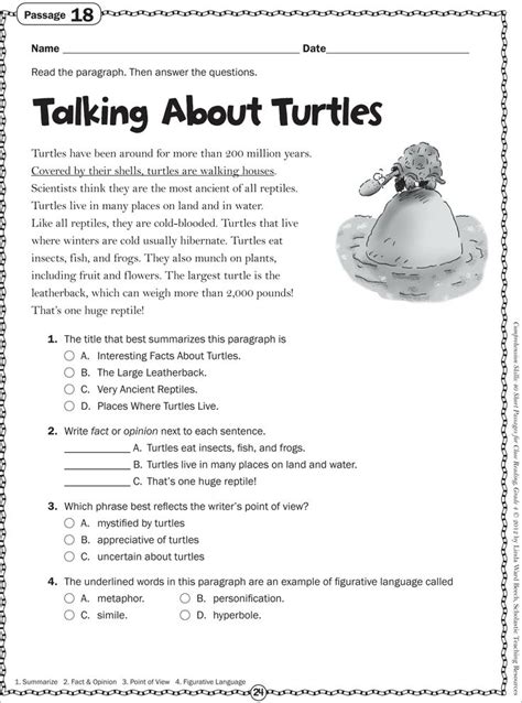 Talking About Turtles: Grade 4 Close Reading Passage | Free reading