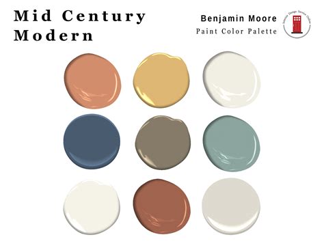 Pre Made Paint Palette Benjamin Moore Mid Century Modern Paint Colors