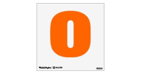 Wall Decal Orange Number 0 Zazzle