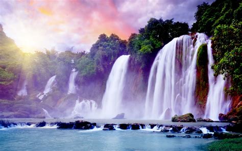 Paradise Falls Waterfall Wallpaper Scenery Beautiful Waterfalls