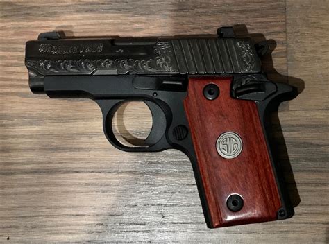 Sig Sauer P238 Engraved Rosewood For Sale