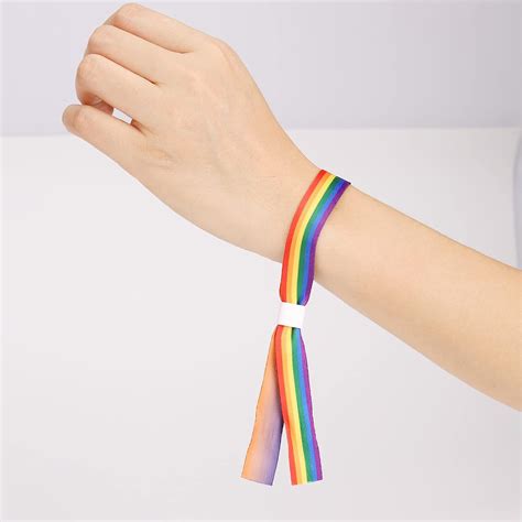 6 Stück Gay Pride Armband LGBTQ Partyeintritt Armbänder Regenbogen
