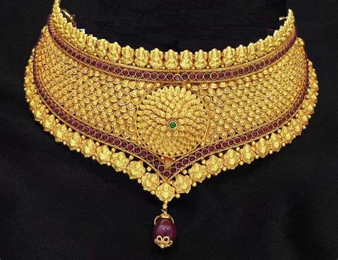 Latest Gold Choker Necklace Designs Dhanalakshmi Jewellers