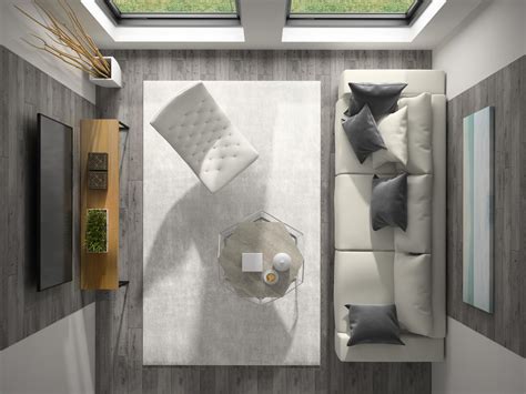 Top View Of An Interior Of A Modern Living Room In 3d Rendering 2074225