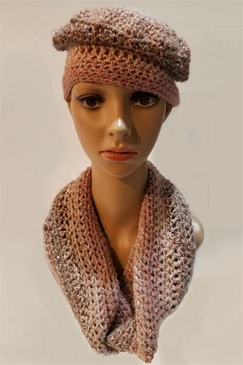 Winter Hatscarf Set Pink Winter Scarf Combo Hat And Scarf Etsy